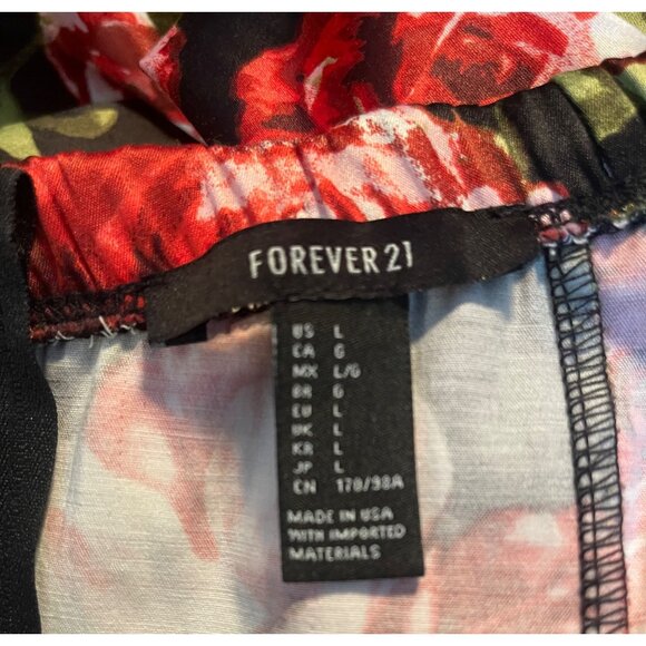 Forever 21 Strapless Dress Sz L Retro Rockabilly Pin Up Floral Y2K Glam Prom - Picture 6 of 8